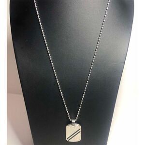 1048 NDI Stainless steel men's ball links dog tag necklace 23"